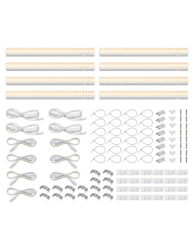 Luces de Cultivo LED Barrina T5 1ft Amarillo Espectro Completo - Paquete de 8