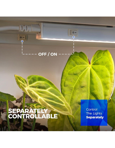 Luces de Cultivo LED Barrina T5 1ft Amarillo Espectro Completo - Paquete de 8