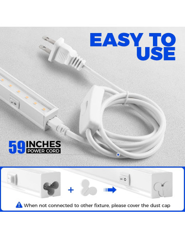 Luces de Cultivo LED Barrina T5 1ft Amarillo Espectro Completo - Paquete de 8