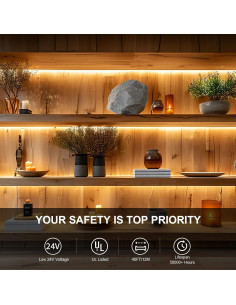 Tira de luz LED COB 12m BUNACET Blanco cálido 3000K con control remoto 2