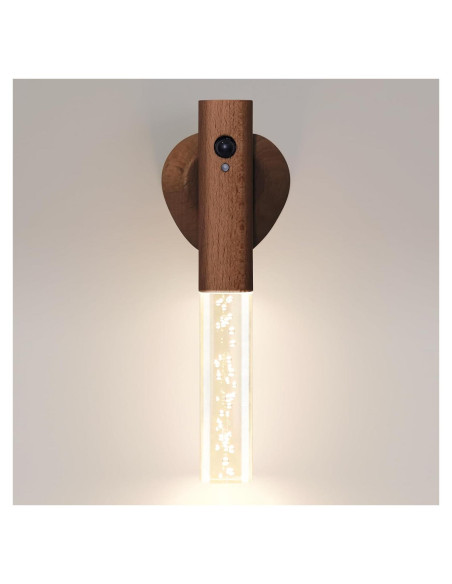 Luz Nocturna con Sensor de Movimiento HAANGWAN Madera Nogal