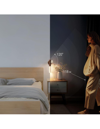 Luz Nocturna con Sensor de Movimiento HAANGWAN Madera Nogal