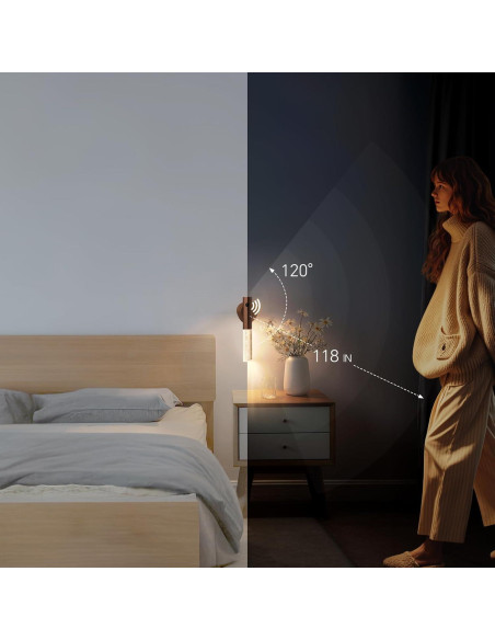 Luz Nocturna con Sensor de Movimiento HAANGWAN Madera Nogal