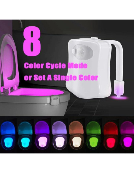 Luz Nocturna LED para Inodoro WYDDDARY 8 Colores Sensor Movimiento