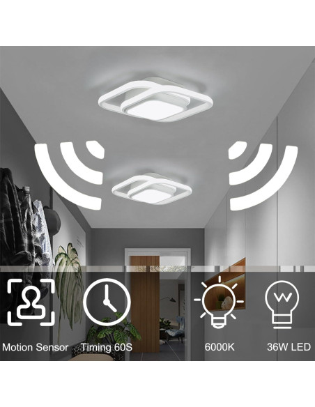 Luz de Techo LED EIDEARAY 36W 6000K con Sensor de Movimiento