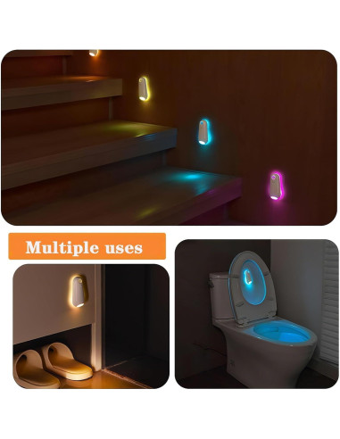 Luz Nocturna LED para Inodoro SENCU con Sensor de Movimiento 2 Paquete