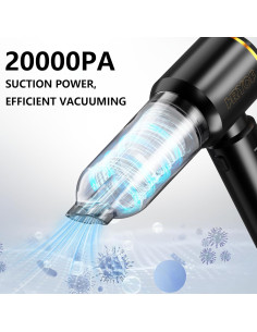 Aspiradora de Mano HRYCF 20000PA Portátil Recargable Negra 2