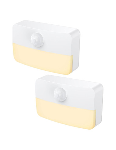 2 Pack Luz Nocturna Sensor de Movimiento JXTZ 3000K Adhesiva