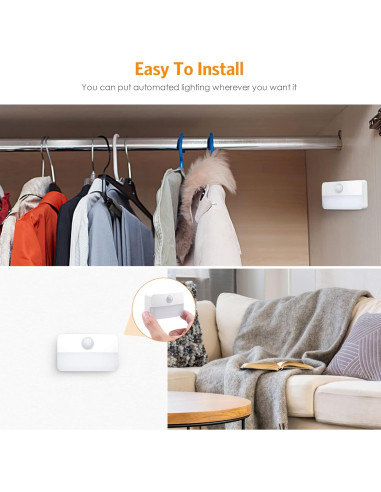 2 Pack Luz Nocturna Sensor de Movimiento JXTZ 3000K Adhesiva