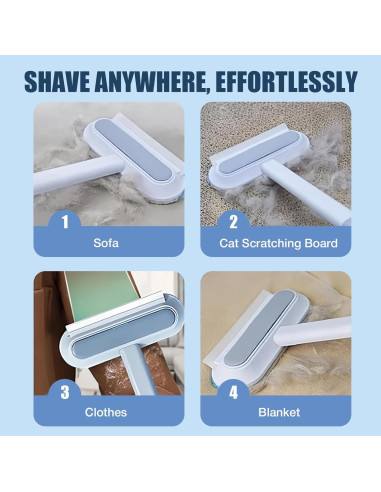 Cepillo Removedor de Pelo de Mascotas YoPoll 4 en 1 Lavable