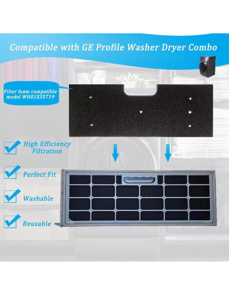 Filtro de Pelusa WH01X35719 Yunniviva para Secadora GE