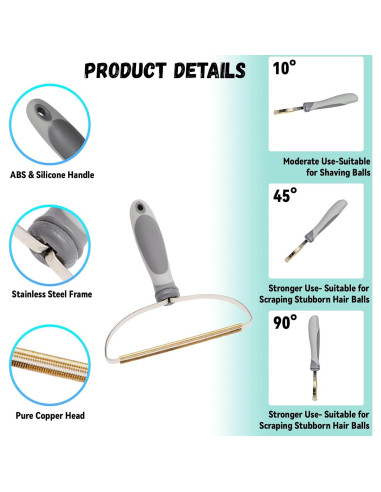 Kit Removedor de Pelo de Mascotas Audoloku - 3 Piezas Azul