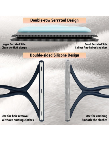 Kit Removedor de Pelo de Mascotas Audoloku - 3 Piezas Azul