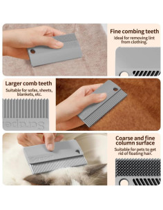 Cepillo Eliminador de Pelo de Mascotas BJGZ-HC Gris 1 Unidad 2