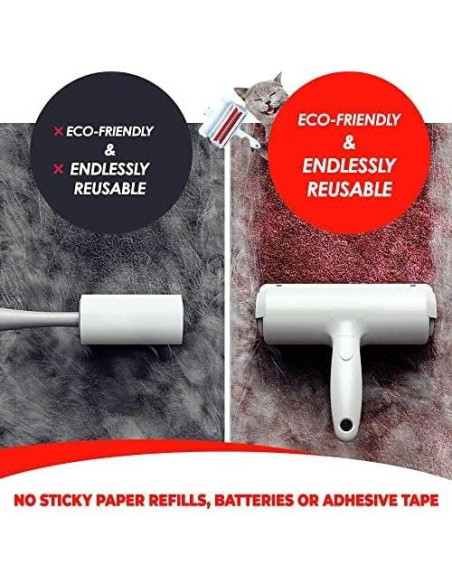 Rodillo Quitapelusas Reutilizable LANDA para Pelo de Mascota - Ecológico, Portátil, 20x20 cm, Púrpura