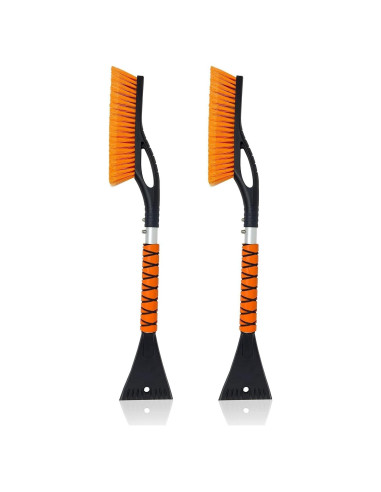 Cepillo de Nieve y Raspador de Hielo EcoNour 27" Naranja - 2 Paquete