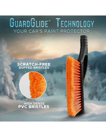 Cepillo de Nieve y Raspador de Hielo EcoNour 27" Naranja - 2 Paquete