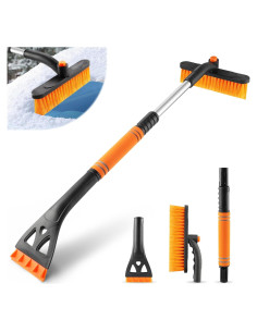 LivTee Raspador de Hielo y Cepillo de Nieve 81 cm Naranja