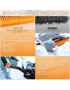 LivTee Raspador de Hielo y Cepillo de Nieve 81 cm Naranja 2