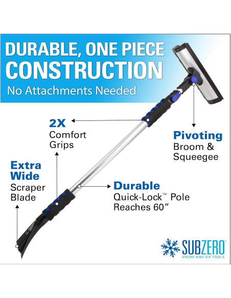 Escobilla de Nieve SubZero 80037 152.4 cm con Raspador de Hielo