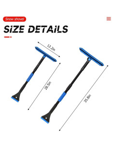 BELOMI Cepillo de Nieve 91 cm Desmontable y Extensible Azul 2