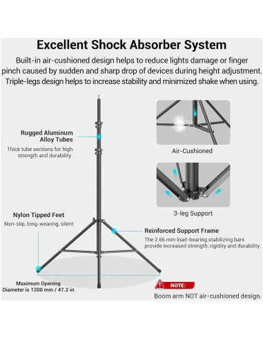 Soporte de Luz SmallRig RA-S280A 280cm Ajustable con Amortiguación