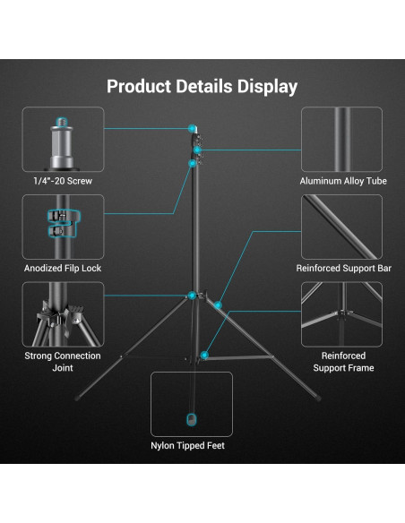 Soporte de Luz SmallRig RA-S280A 280cm Ajustable con Amortiguación