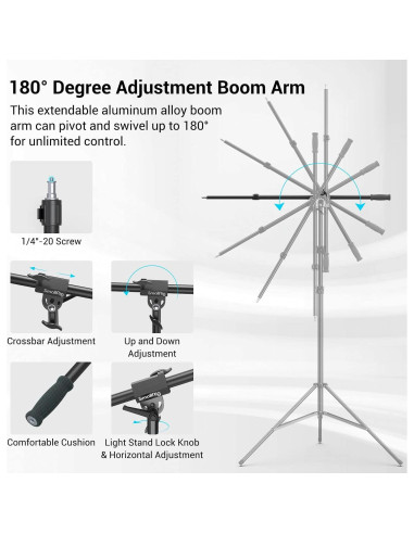 Soporte de Luz SmallRig RA-S280A 280cm Ajustable con Amortiguación