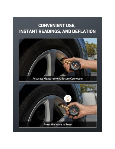 Medidor de Presión de Neumáticos AstroAI 6-1170 kPa, Dial 2"
