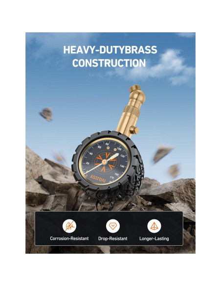 Medidor de Presión de Neumáticos AstroAI 6-1170 kPa, Dial 2"