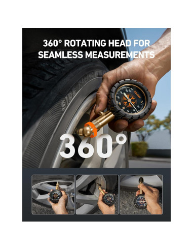 Medidor de Presión de Neumáticos AstroAI 6-1170 kPa, Dial 2"