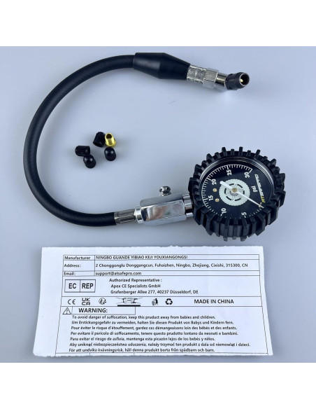 Manómetro Mecánico ATsafepro 30 PSI con Manguera Flexible