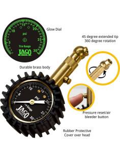 Manómetro de Presión Baja JACO Elite 0-30 PSI para Neumáticos 2