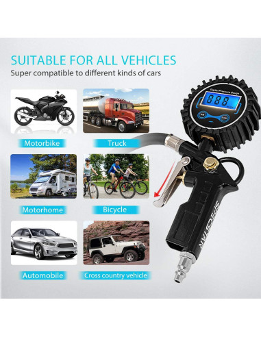 Inflador de Neumáticos Digital SPECSTAR 250 PSI con Manómetro