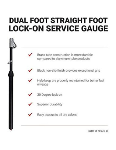 Medidor de Neumáticos Milton 986BLK Doble Pie 10-160 PSI