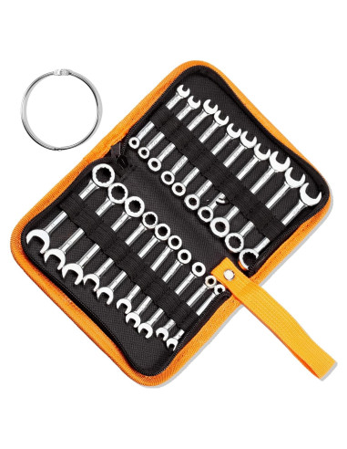 Juego de Llaves Mini LEONTOOL 20 Pcs Métrico y SAE 4-11mm