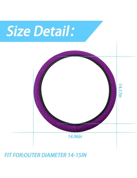 Cubierta de Volante Elástico Moly Magnolia 15 Pulgadas Microfibra Cubierta de Volante Elástico Moly Magnolia 15 Pulgadas Microfibra