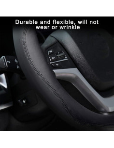 Cubierta de Volante Mandark de Cuero Antideslizante 38cm Negro 2