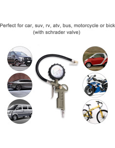 Inflador de Neumáticos con Manómetro LadFath 0-220 PSI 2