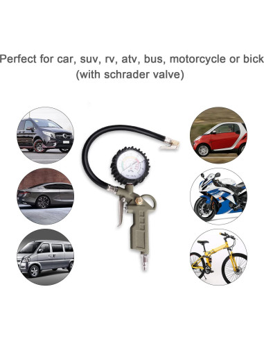 Inflador de Neumáticos con Manómetro LadFath 0-220 PSI