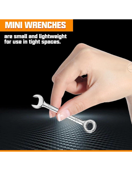 Juego de Llaves Mini LEONTOOL 20 Pcs Métrico y SAE 4-11mm