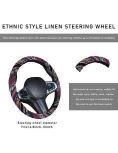 Funda de Volante Boho Povtii 38.1 cm Antideslizante Étnica 2