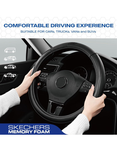 Cubierta de Volante Skechers de Cuero Microfibra 37-38 cm Negra