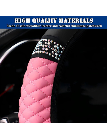 Cubierta de Volante de Coche YSFKJ Rosa 15 Pulgadas Antideslizante Cubierta de Volante de Coche YSFKJ Rosa 15 Pulgadas Antideslizante