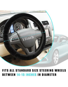 Cubierta de Volante de Felpa Ziciner 38 cm Antideslizante Negro 2