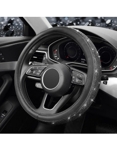 Cubierta de Volante KAFEEK de Cuero con Cristales 38 cm 2