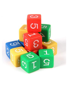 Dados de Plástico Hand2Mind Set de 12 Colores 1.9 cm