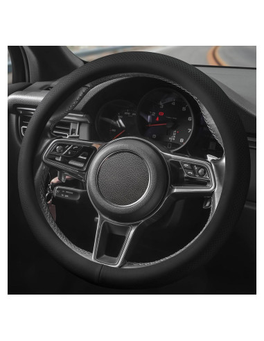 Cubierta de Volante de Cuero Genuino SthExtra 37-38.5 cm Negra