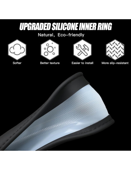 Cubierta de Volante de Cuero Genuino SthExtra 37-38.5 cm Negra