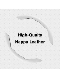 Cubierta de Volante de Cuero Nappa Amiss Universal Blanca 2